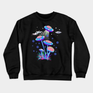 Mushroom UFO and Aliens Crewneck Sweatshirt